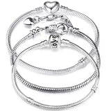 Silver Snake Chain Pendant Bracelet 925 for Women