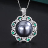16mm South Sea Shell Stud Pearl Pendant Necklace 925S
