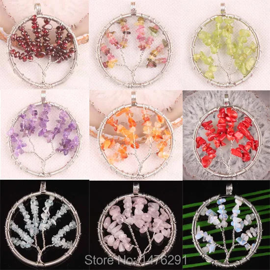 Mix-Color Stone Pendant Set - 9PCS
