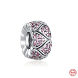925 Silver Pink Love Pendant Mom Dangle Charm