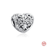 925 Silver Pink Love Pendant Mom Dangle Charm