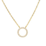 925 Sterling Silver Lucky Circle Pendant Necklaces CZ Charm Jewelry