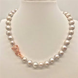 11-12MM Pearl Baroque Necklace w/ Leopard-head Clasp