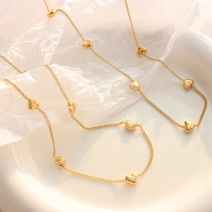 Versatile Peach Heart Necklace Sweet Personality Women's Jewelry