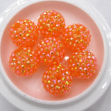 Orange 20mm Chunky Resin Rhinestone Ball Beads Sew On DIY Accessories