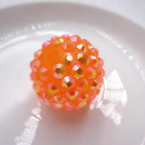 Orange 20mm Chunky Resin Rhinestone Ball Beads Sew On DIY Accessories