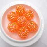 Orange 20mm Chunky Resin Rhinestone Ball Beads Sew On DIY Accessories