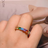 Multicolor Statement Rings for Women Cubic Zircon Finger Rings