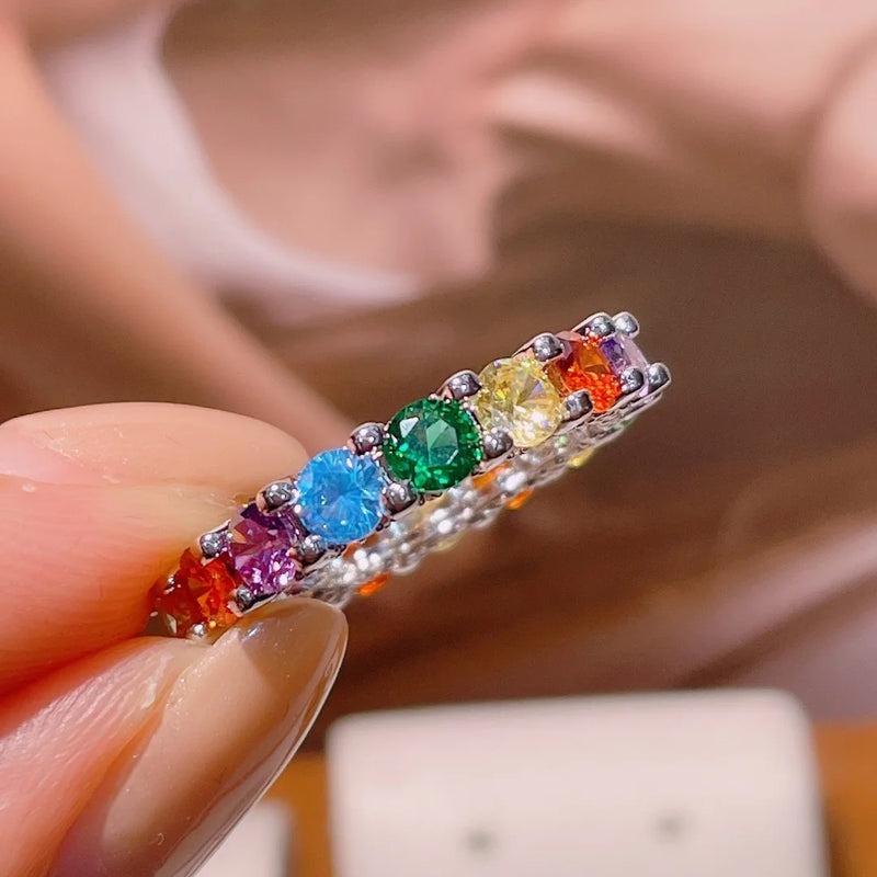 Multicolor Statement Rings for Women Cubic Zircon Finger Rings