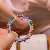 Multicolor Statement Rings for Women Cubic Zircon Finger Rings