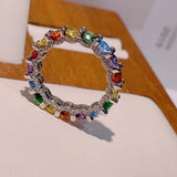 Multicolor Statement Rings for Women Cubic Zircon Finger Rings