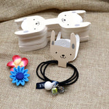100pcs Rabbit Shape Jewelry Paper Cards 4x11.5cm Bracelet Rubber String Necklace