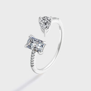 Oval Baguette Diamond Couple Rings Sterling Silver Gift Jewelry