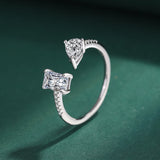 Oval Baguette Diamond Couple Rings Sterling Silver Gift Jewelry