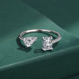 Oval Baguette Diamond Couple Rings Sterling Silver Gift Jewelry