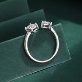 Oval Baguette Diamond Couple Rings Sterling Silver Gift Jewelry