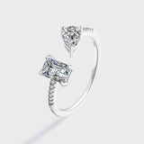 Oval Baguette Diamond Couple Rings Sterling Silver Gift Jewelry
