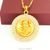 CZ Allah Pendant Necklace Islam Muslim Women Jewelry