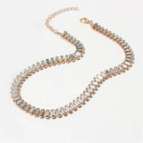 Crystal Rhinestone Choker Necklace Wedding Accessorie Silver Chain
