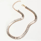 Crystal Rhinestone Choker Necklace Wedding Accessorie Silver Chain
