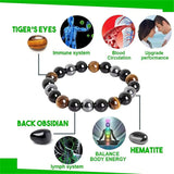 Tiger Eye Hematite Couple Bracelet Health Magnet Jewelry