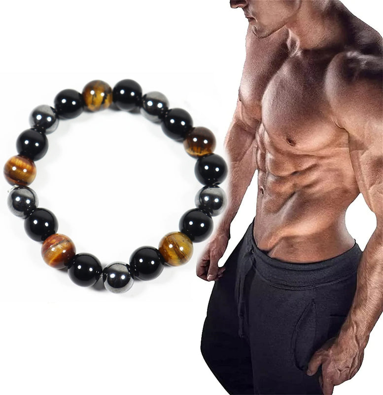 Tiger Eye Hematite Couple Bracelet Health Magnet Jewelry