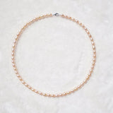 Freshwater Pearl Necklace 5-6MM Rice Pink Purple Clavicle Necklace
