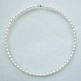 Freshwater Pearl Necklace 5-6MM Rice Pink Purple Clavicle Necklace