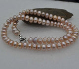 Rainbow Lavender Freshwater Pearl Necklace 18'' 925 Sterling Silver Clasp