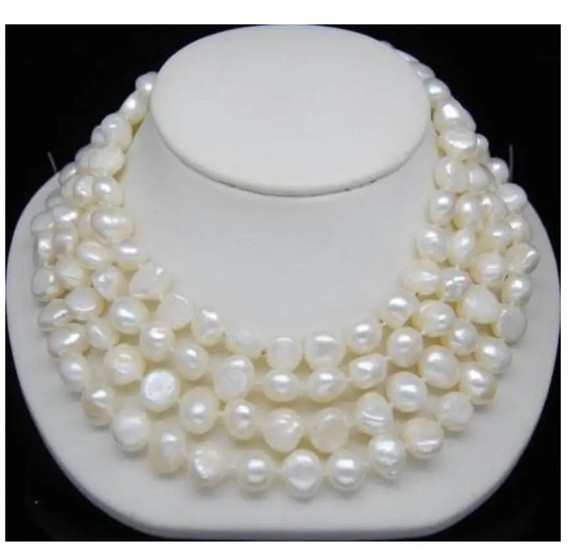 Natural 8-9mm Cultured Pearl Necklace 60''