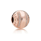 Pink Heart Crown Round Clip Safety DIY Fine Beads for Silver 925 Bracelet
