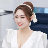 Pearl Hairbands With Bow Hair Clip Bridal Headwear Bands Clip