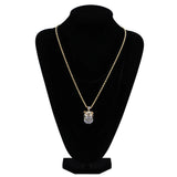 Pet Dog Head Pendant Necklace Silver Micro Pave CZ Charm Jewelry