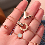 Geometric Multicolor Chain Bracelet for Women
