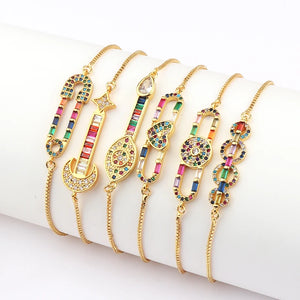 Rainbow Tennis Bracelet for Women Cubic Zirconia Jewelry