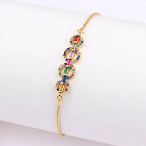 Rainbow Tennis Bracelet for Women Cubic Zirconia Jewelry