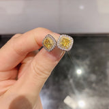 Pink Quartz Citrine Gemstone Stud Earrings for Women