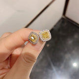Pink Quartz Citrine Gemstone Stud Earrings for Women