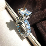S925 Silver Rings Zircon Stone Wedding Gift Jewelry