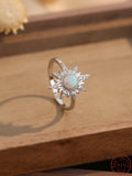 Sun Style Opal Ring Women's Ring Headpiece Sense Jewelry