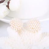 Simulated Pearl Geometric Clip On Earrings Charm Pendant