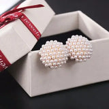 Simulated Pearl Geometric Clip On Earrings Charm Pendant