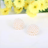 Simulated Pearl Geometric Clip On Earrings Charm Pendant