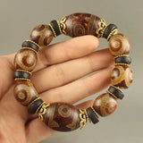 Sky Eye Bracelet Hand Carving Natural Jade Antique Agate Bracelet