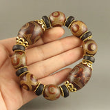 Sky Eye Bracelet Hand Carving Natural Jade Antique Agate Bracelet
