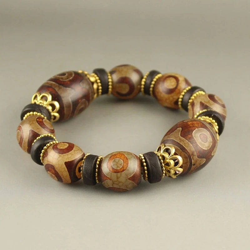 Sky Eye Bracelet Hand Carving Natural Jade Antique Agate Bracelet