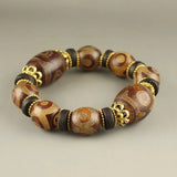 Sky Eye Bracelet Hand Carving Natural Jade Antique Agate Bracelet