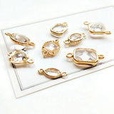 DIY Transparent Water Drops Crystal Earrings Pendant Material - 8 Pieces