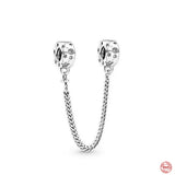 Starry Sky 925 Silver Heart Charm Christmas Pendant Bead Bracelet Women Gift DIY