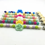 Silicone Teething Pacifier Clips Flower Design